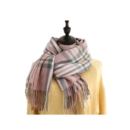 TRUYUETY Rosa strikket skjerf for kvinner (Én størrelse)