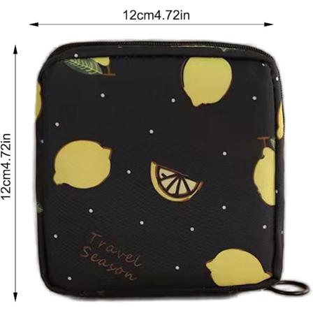 12 x 12 cm kuukautissuoja naisille - Kannettava ja vedenpitävä saniteettitarvikesäilytys | Pidike tamponeille ja kuukautistuotteille Black