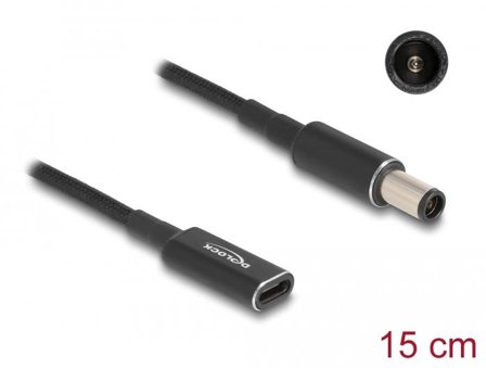 Delock strømadapter - 24 pin USB-C til 7,4 x 5,0 mm DC-jakk - 15 cm