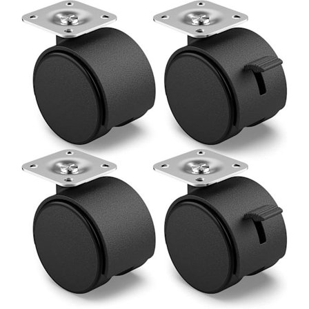 4 pyörivän huonekalupyörän sarja jarrulla, 40 mm pyörät sisäkäyttöön, enintään 25 kg [JUN]