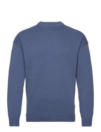Onsban Life Ds 7 Crew Knit Strikkegenser M. Rund Krage Blå ONLY & SONS*Betinget Tilbud