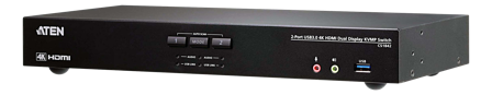 ATEN CS1842 2-Port USB 3.0 4K HDMI Dual Display KVMP Switch - KVM / lyd / USB-svitsj - 2 porter