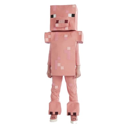 Halloween Minecraft Barn Cosplay Kostyme Jumpsuit Halloween Maskerade #9 Little Pig Topp+Bukse+Maske