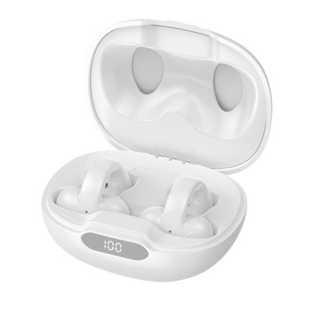 Trådlösa Bluetooth Ear Clip Air Bone Conduction hörlurar white