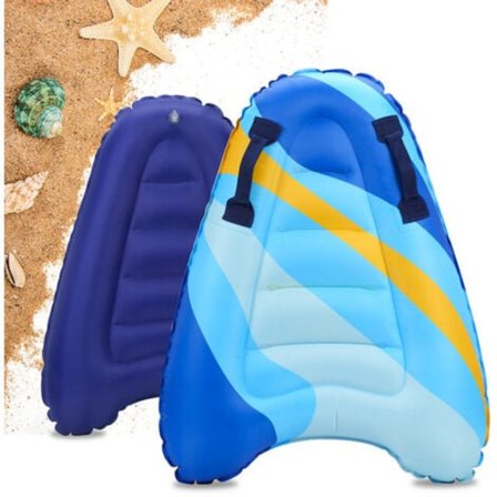 Oppblåsbar Bodyboard Oppblåsbart Surfebrett med Håndtak Surf Body Board Sammenleggbar Strand Barn Voksne Sikkerhet Strand Svømmebasseng Leke, Blå 