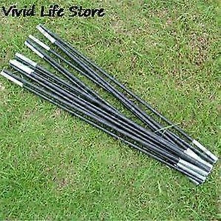 Højstyrke foldbart teltstang udendørs rejse camping 8 sektioner glasfiber telt kit sort ramme reparations tilbehør
