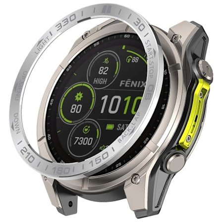 Kompatibel med Garmin Fenix 8 47mm AMOLED Versjon Rustfritt Stål Bezel Ripebestandig Beskyttelsesring-lingling}