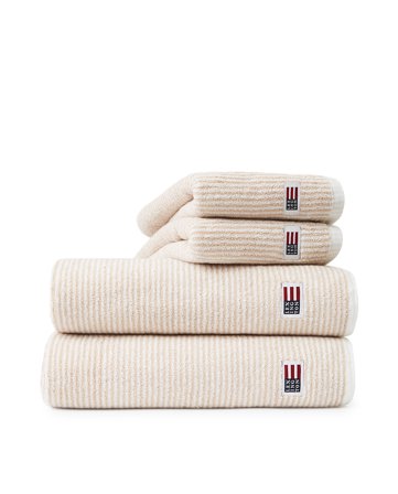 Lexington Original handtuch weiß / tan gestreiftes
