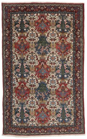 Tapete Oriental Bakhtiari Collectible 155X257 Preto/Vermelho Escuro (Lã, Pérsia/Irão)