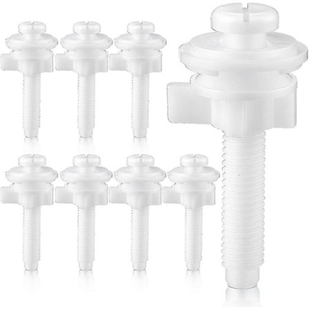 4 stk. Plast Toalettsete Hengsel Bolteskruer