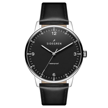 Olivier | Reloj de acero inoxidable plateado y negro para hombres - Relojes de pulsera