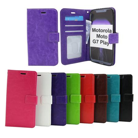 Crazy Horse Wallet Motorola Moto G7 Play Grön