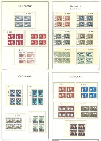 Grønland - Samling af marginal blokke i 1 fortryksalbum - Postfrisk