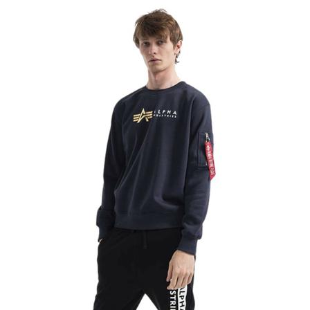 Alpha Industries Label Sweater Foil Print 118312Fp 07 Blå, Herre