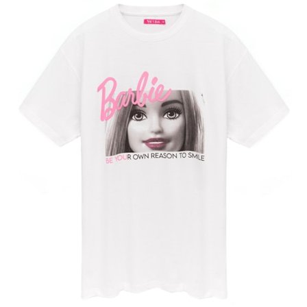 Barbie Dam/Kvinnor Var Dig Själv Oversize T-shirt XL Vit/Grå/Rosa