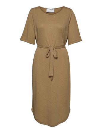 Slfivy 2/4Each Dress Solid M Brown Selected Femme