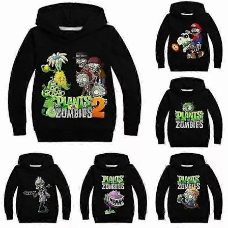 PVZ Barn Hoodie Plants VS Zombies Spel Pojkar Flickor Tröja Jumper T-shirt Toppar