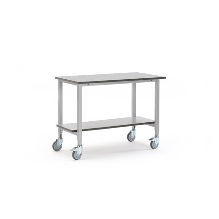 Mobile Werkbank MOTION mit Zwischenboden, 1200 x 600 mm, grau