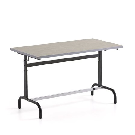 School desk 184, sound-absorbing linoleum, anthracite grey/grey
