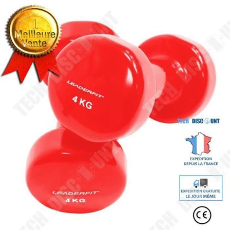 TD neoprenhantlar för hemmaträning för kvinnor och barn - 8 kg röd - TEKNISK RABATT