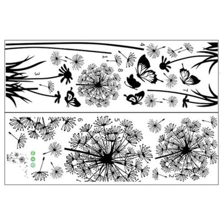 Svart Maskros Väggklistermärke Vardagsrum Soffa Sovrum Bakgrund Dekoration