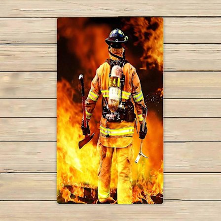 En brandman söker efter möjliga överlevande mikrofiber badlakan badrum kropp dusch handduk 40x70 cm