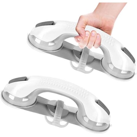 1 stk. dusjhåndtak med sugekopper, baderomssikkerhet for eldre, avtakbart håndtak og støttehåndtak