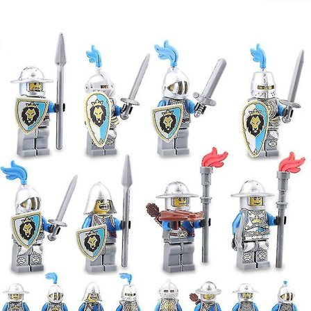 8 stk. Middelalderlige Militære Ridderfigurer Byggeklodser Blå Løve Soldat Samle Legetøj