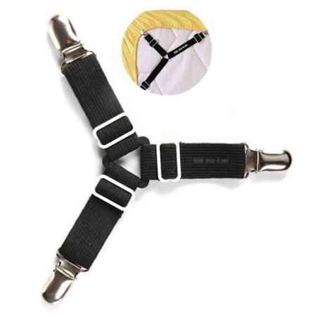 Fastgøringsbånd - TD - Justerbar - Sort - Antiskrid - Til lagner og sofabetræk