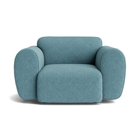 Friday Sessel in Boston Pastellblau, moderner Polstersessel für das Wohnzimmer, bequemer Loungesessel, einfarbiges Design, Breite 78cm.