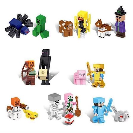 Minecraft Minifigurer Sæt 16 Minifigurer Børnegave 16 Dele