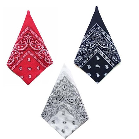 Bandana Paisleymönster Röd-Vit-Svart 3-pack