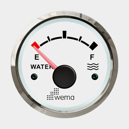 Vatteninstrument 0-190 ohm vit Silverline