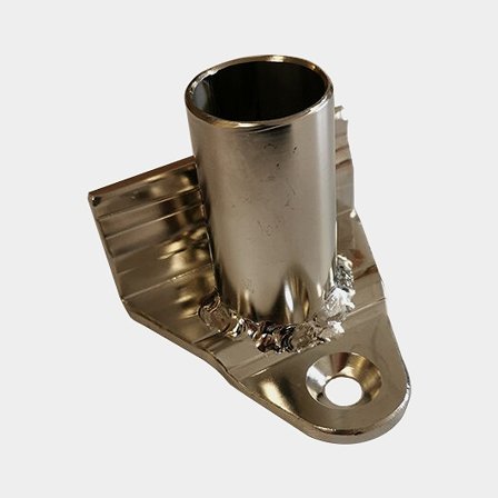 Stanchion base for Nordic toe rail, Ø25.4 mm, stainless steel, straight