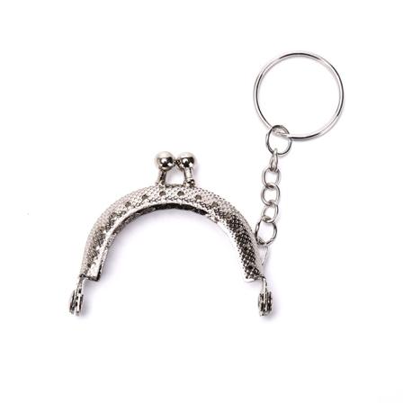 1st 5cm myntväska metallram med nyckelring DIY Arch Ram Ki Silver