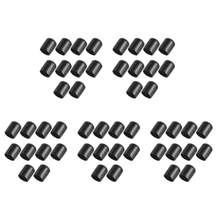 50 stk gummiendeksler 16mm Id Pvc Rundrørhettedeksel Skruegjengeskyttere Svart