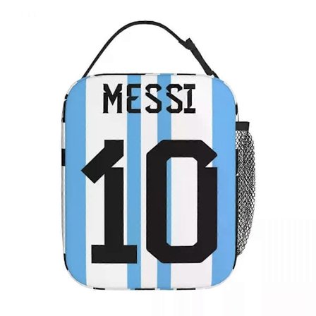 i1652 Messis 10 Logo Isolerede Madkasser Til Skole Kontor Fodbold Argentina Madkasser Genanvendelige Termiske Køletasker swg2884