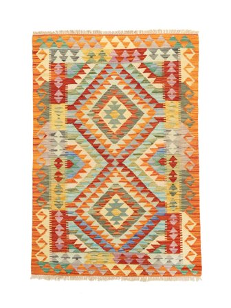 Tapis D'orient Kilim Afghan Old Style 85X125 Orange/Rouge Foncé (Laine, Afghanistan)