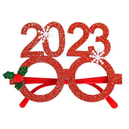 2023 Godt Nytår Glitter Papir Briller Nytårsaften Julekostume Briller[D]