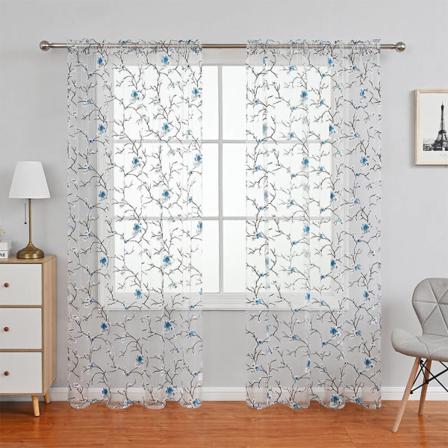 Behandlingar Sheer Voile Heminredning Många Storlekar Rod Pocket Gardiner