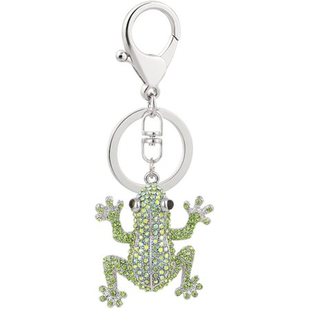 Frø nøglering med sødt skinnende dyremønster