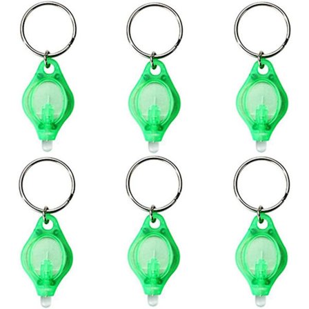(6-pack) Ultrastark Mini LED-nyckelringslampa, Nyckelringslampa, LED-nyckelringslampa, LED-nyckelringsljus - Vit ljus med grönt skal