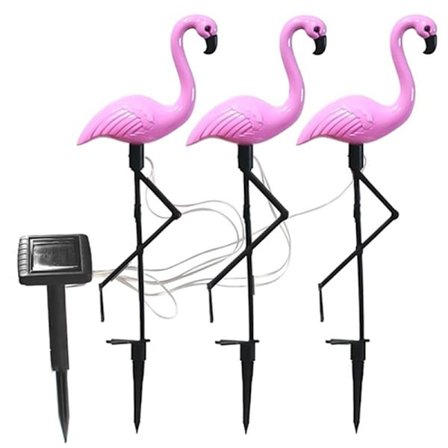 3Lamps/Drag New Led Solar Power Flamingo Lawn Garden Stake Land