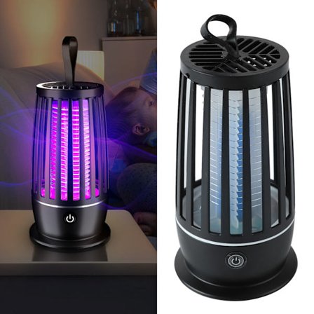 Elektrisk Flueslående Lys 110V 220V PP USB Oppladbar Lydløs Fluesfelle Lampe for Innendørs Utendørs