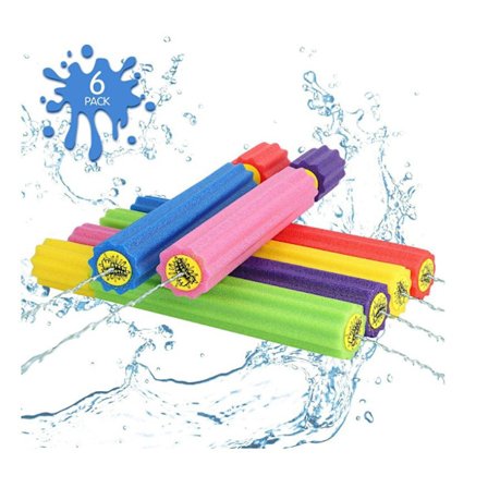 Skumvannspistol for barn, 6 stk lang rekkevidde vannpistol, vannspraykanon