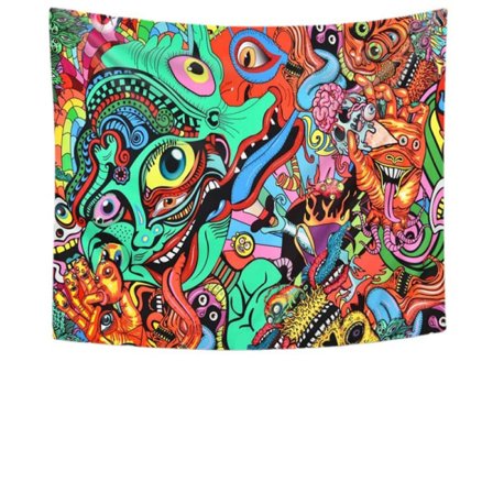 Psykedelisk arabesk billedvev Abstrakt hippie billedvev Fantasy Trippy billedvev Fraktal Fargerikt monster