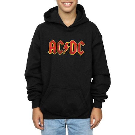 AC/DC Boys Distressed Logo Hoodie 12-13 år Svart