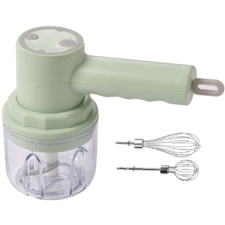 Hvitløkskutter, 3-i-1 Trådløs Elektrisk Hvitløkskutter, Automatisk Eggevisp, Melk/Krem Mikser, Tre Hastighetsinnstillinger, USB Oppladbar