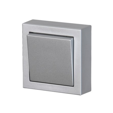 ABB Impressivo Strömbrytare kors, utanpåliggande Aluminium, Strömbrytare & vägguttag