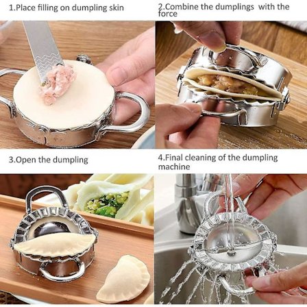 3 stk. Dumpling Maker, rustfritt stål Dumpling Mold og Dumpli